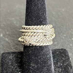 Premier Designs Silver Twisted Rope Ring